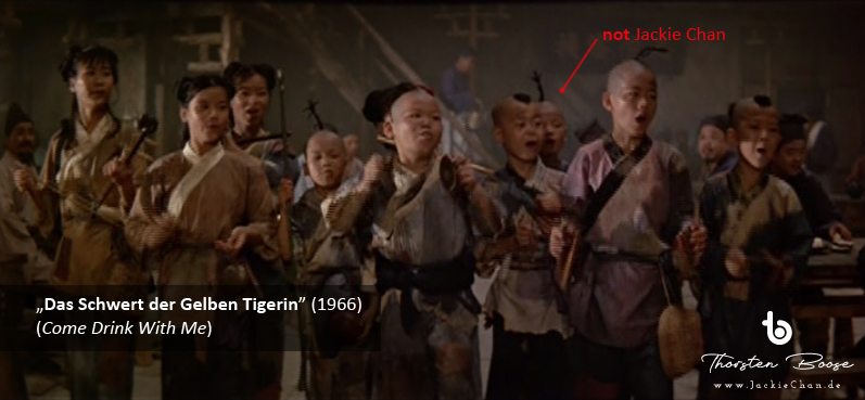That boy in "Come Drink With Me" is not Jackie Chan - copyright 1966 by Shaw Brothers