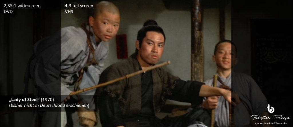 Jackie Chan im Film ''Lady of Steel'' (1970) - Bildformatvergleich - copyright 1970 by Shaw Brothers